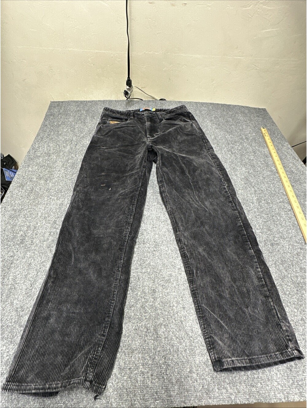 Empyre Corduroy Pants Mens Black Baggy Relax Skateboarding Grunge Size 32